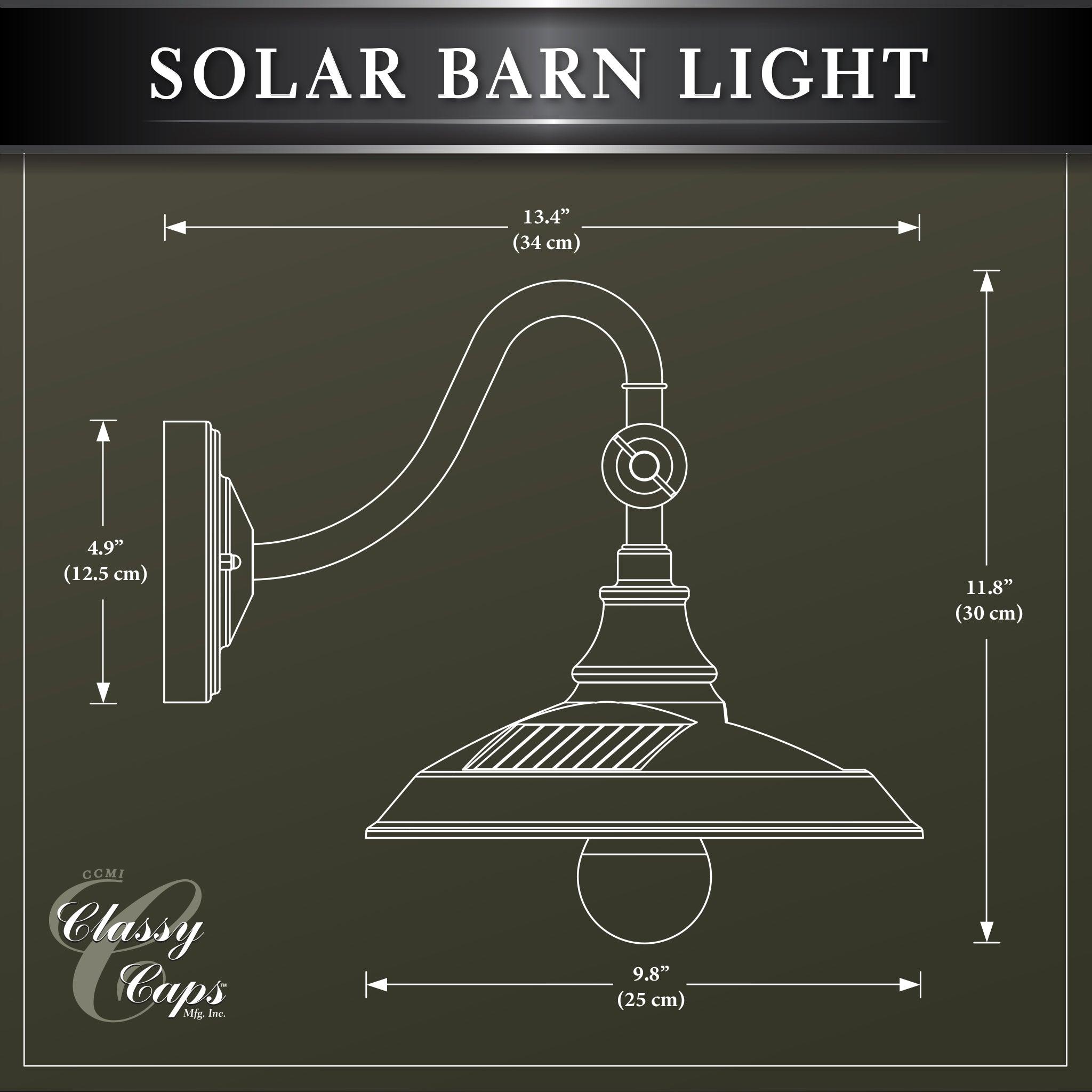Solar Barn Light - Dark Bronze - Classy Caps Mfg. Inc.