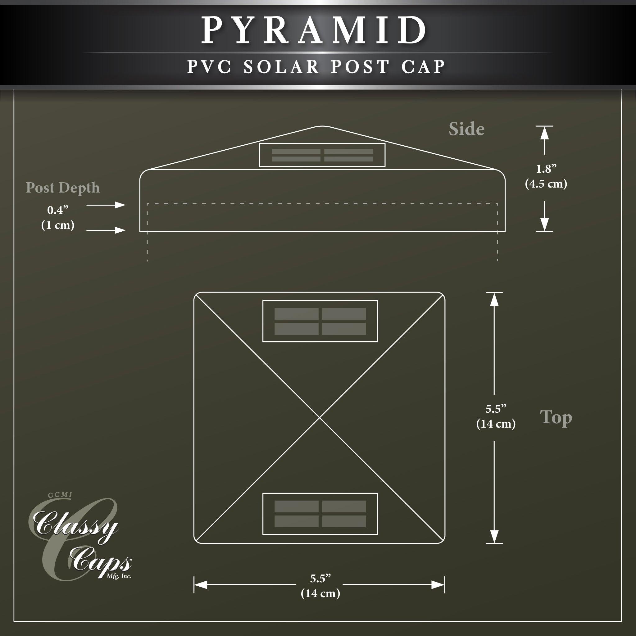 Pyramid Solar Post Cap - White 5x5