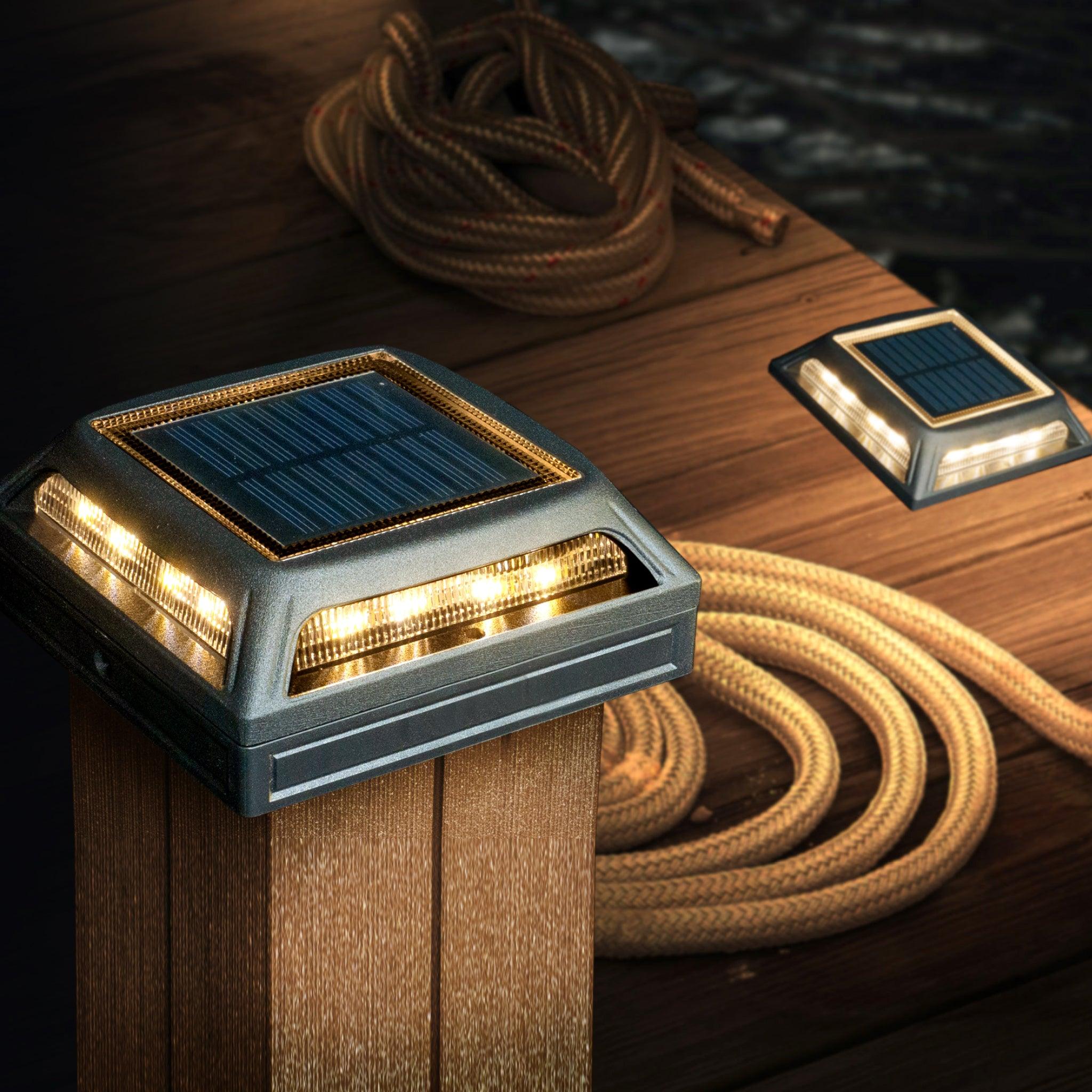 Muskoka Universal Solar Dock/Deck  Post Cap Light Black