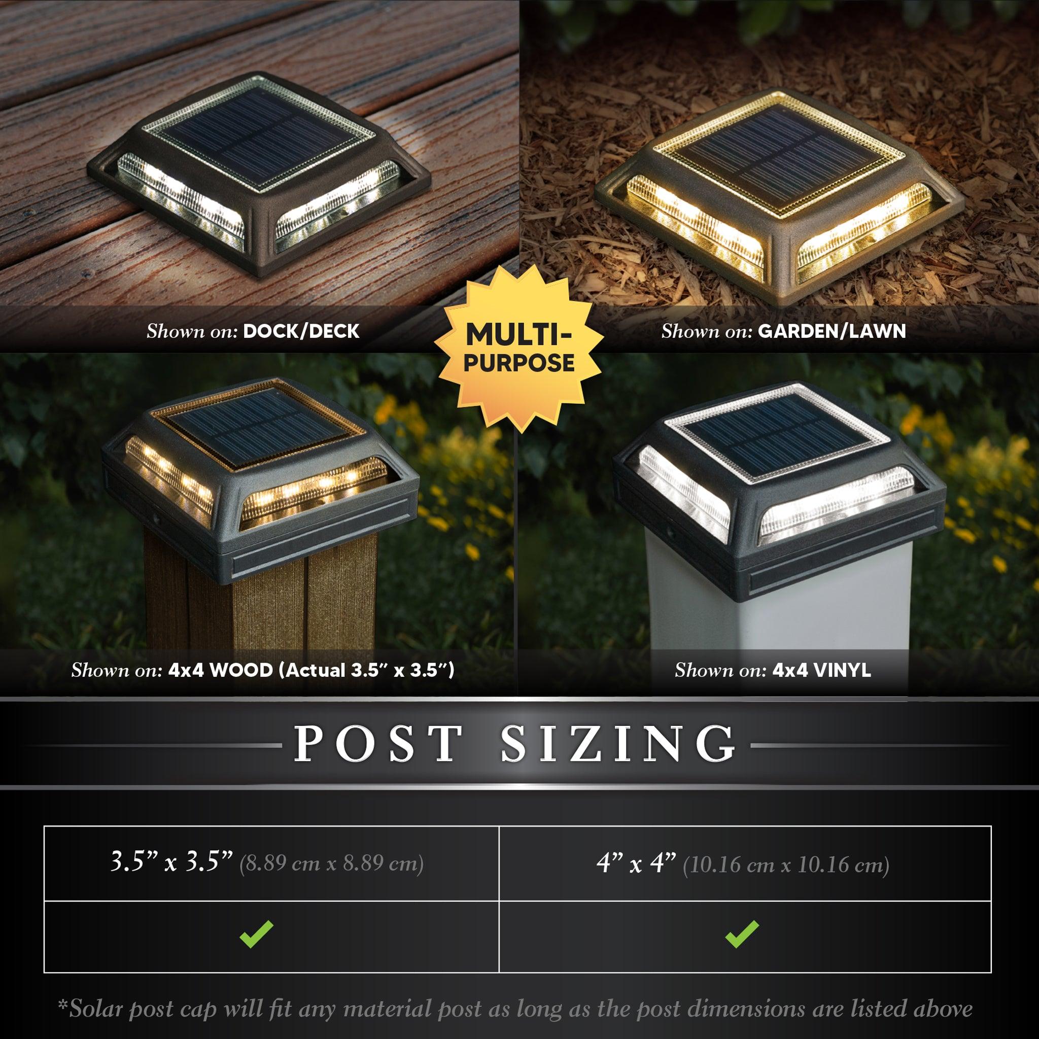 Muskoka Universal Solar Dock/Deck & Post Cap Light - Black - Classy Caps Mfg. Inc.