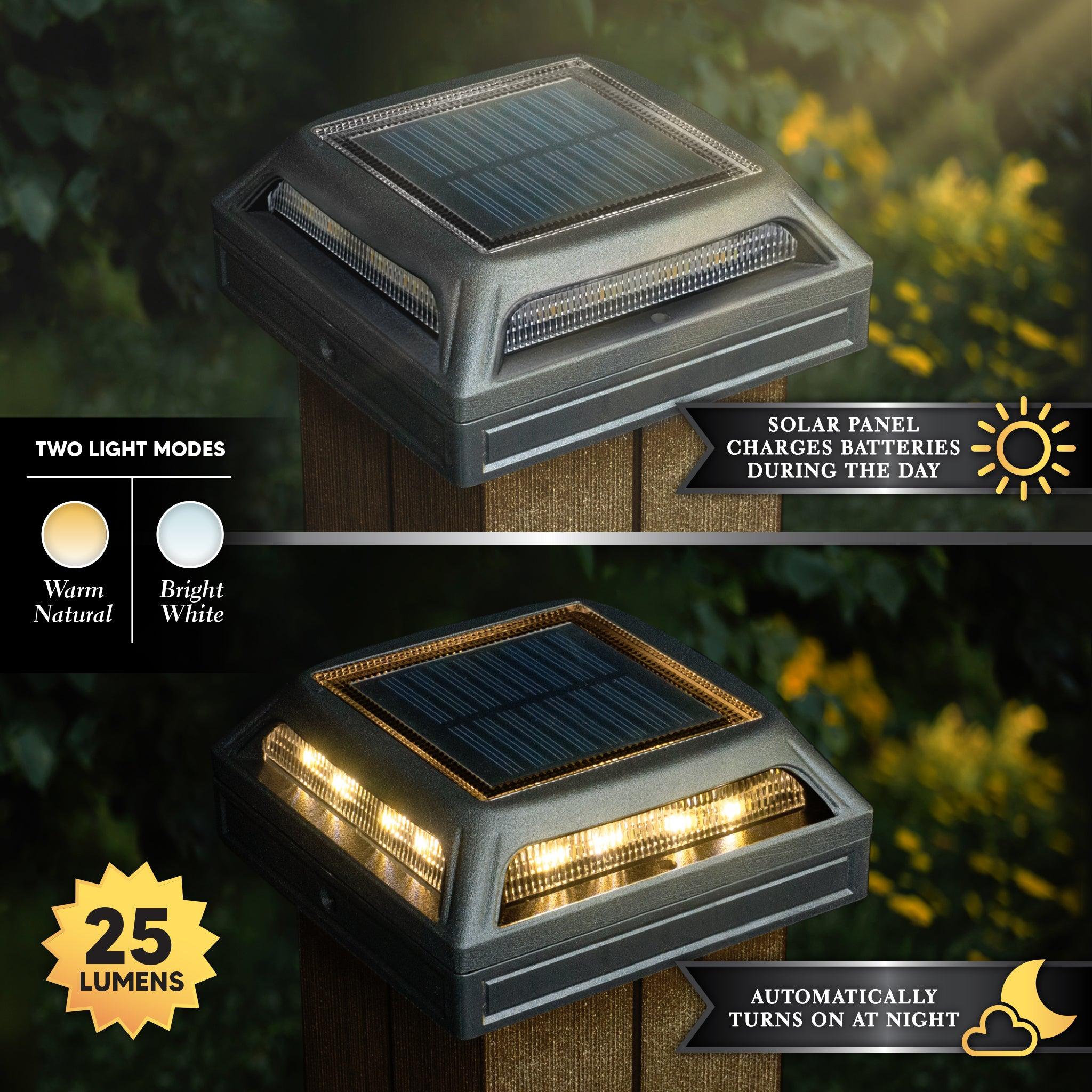 Muskoka Universal Solar Dock/Deck & Post Cap Light - Black - Classy Caps Mfg. Inc.