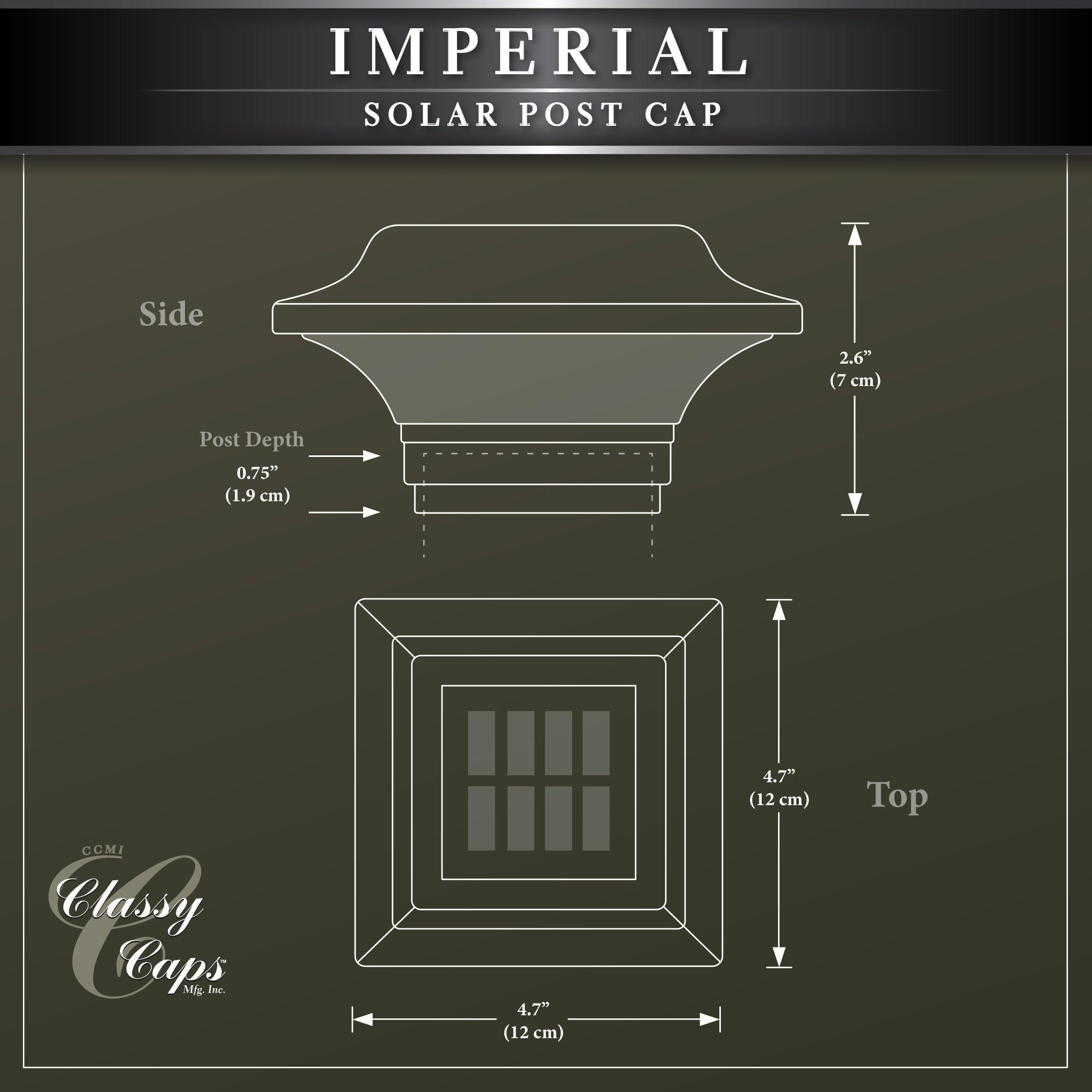 Imperial Solar Post Cap - White SLO82W - Classy Caps Mfg. Inc.