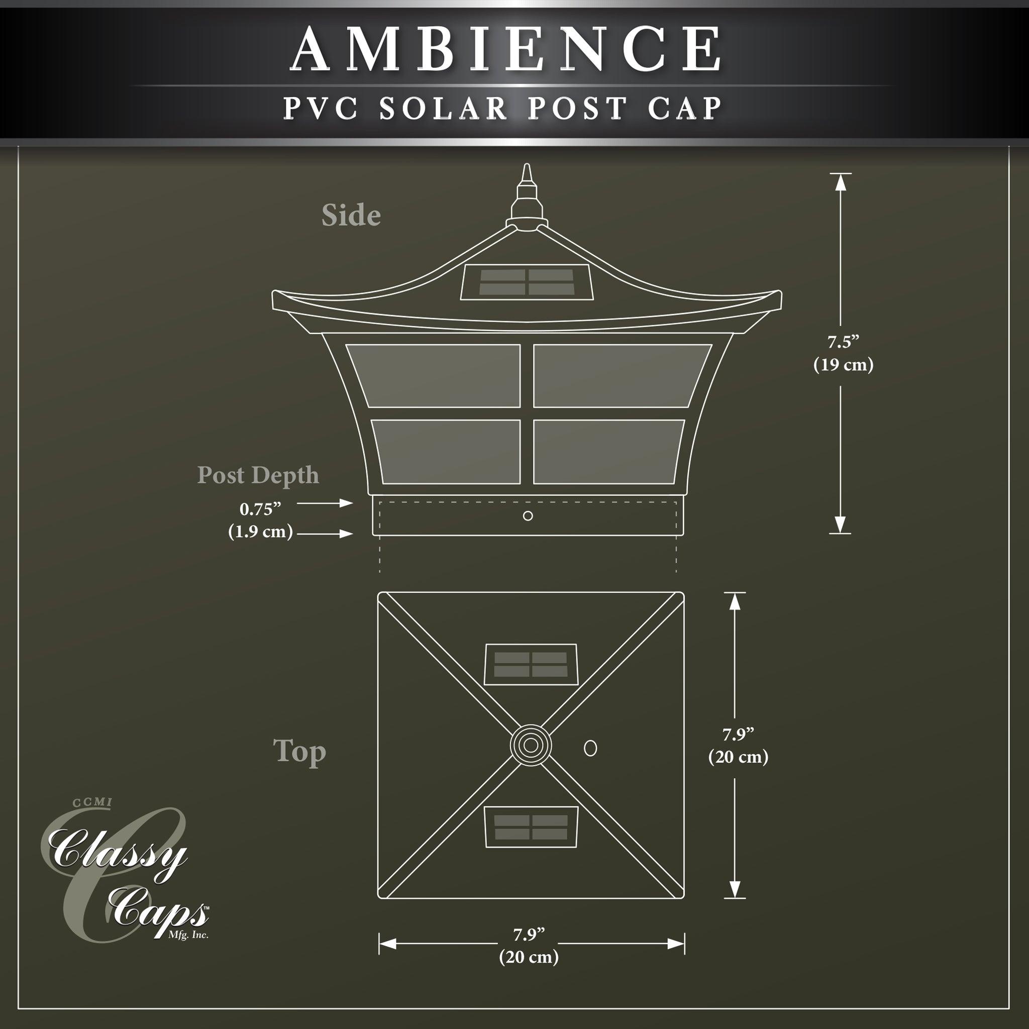 Ambience Solar Post Cap - White - Classy Caps Mfg. Inc.