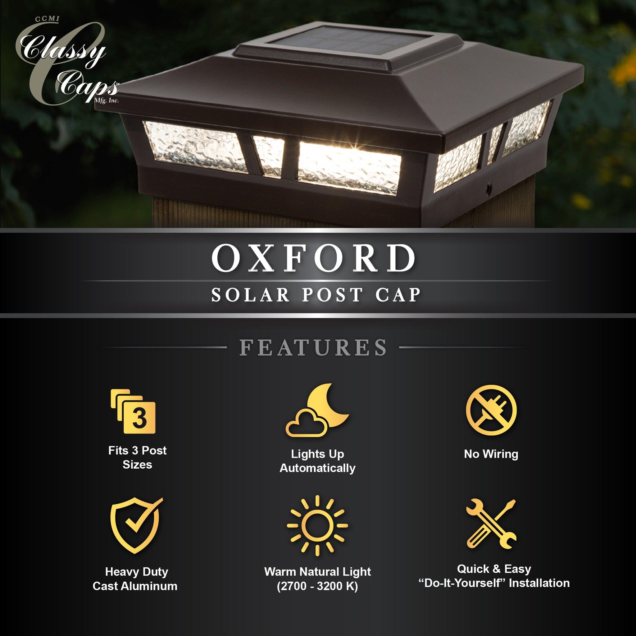 Oxford Solar Post Cap - Brown - Classy Caps Mfg. Inc.